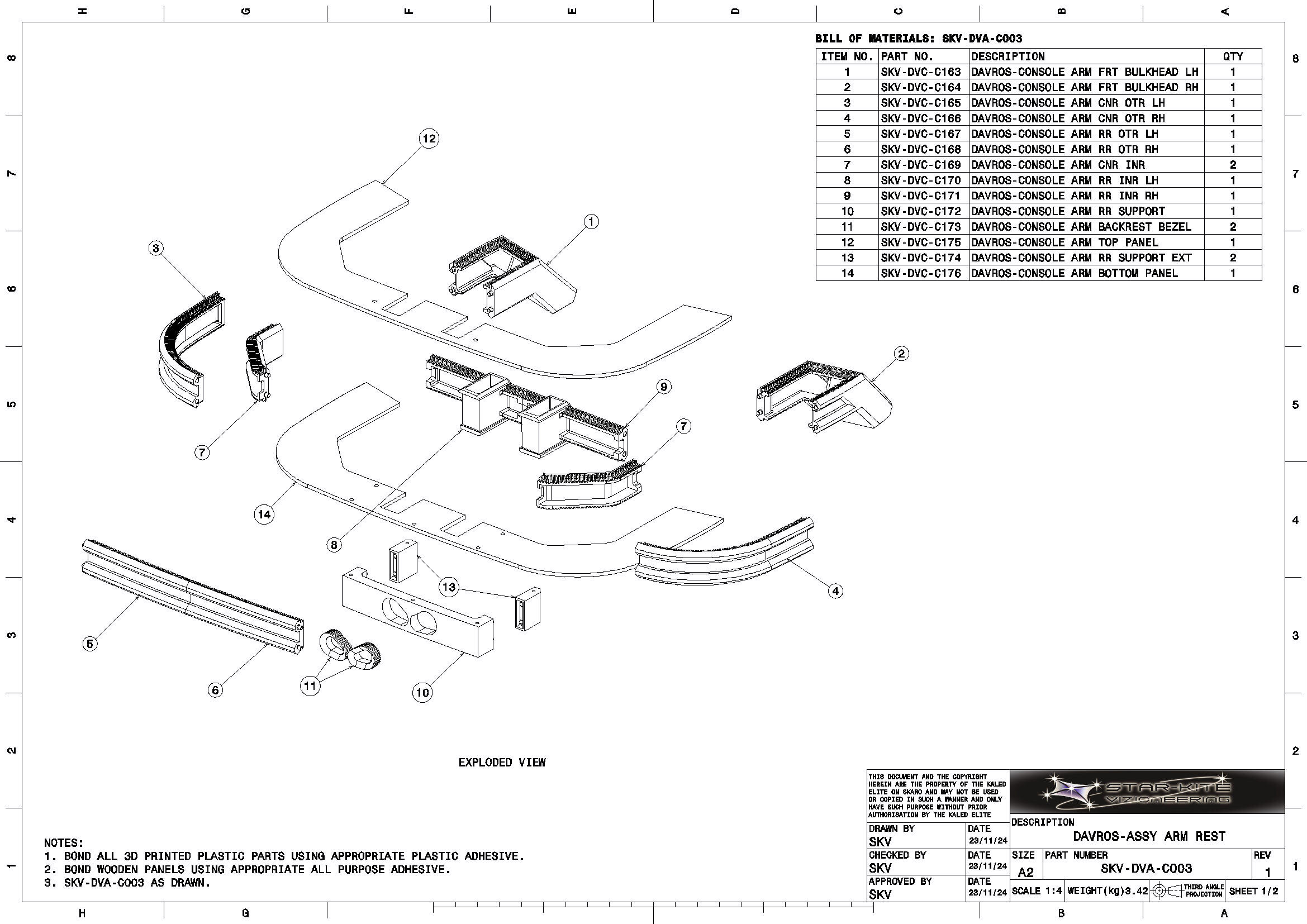 More information about "2008 DAVROS CONSOLE STRUCTURE ARM ASSY (SKV-DVA-C003)"